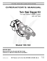 Preview for 1 page of MTD 190-182 Operator'S Manual