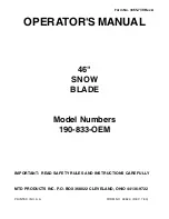 Preview for 1 page of MTD 190-833-OEM Operator'S Manual