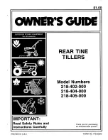 Preview for 1 page of MTD 218-402-000 Owner'S Manual