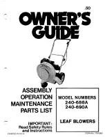 Предварительный просмотр 1 страницы MTD 240-688A Owner'S Manual