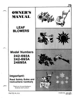 Предварительный просмотр 1 страницы MTD 242-692A Owner'S Manual