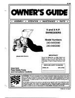 Предварительный просмотр 1 страницы MTD 243-645C000 Owner'S Manual