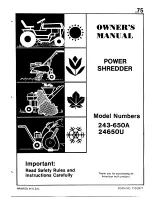 MTD 243-650A Owner'S Manual preview