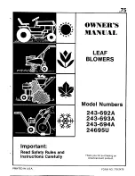 Предварительный просмотр 1 страницы MTD 243-692A Owner'S Manual