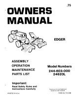 MTD 244-603-000 Owner'S Manual preview