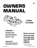 Предварительный просмотр 1 страницы MTD 244-675-000 Owner'S Manual