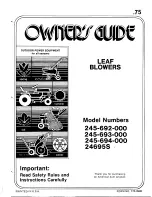 Предварительный просмотр 1 страницы MTD 245-692-000 Owner'S Manual