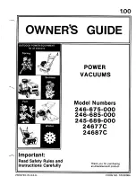 Предварительный просмотр 1 страницы MTD 246-685-000 Owner'S Manual