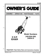 Preview for 1 page of MTD 24604-9 Owner'S Manual