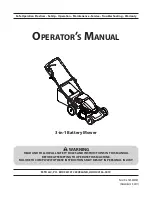 Предварительный просмотр 1 страницы MTD 3-in-1 Battery Mower Operator'S Manual