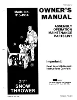 Preview for 1 page of MTD 310-430A Owner'S Manual