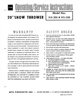 MTD 313-205 Operating/Service Instructions Manual preview