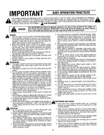 Предварительный просмотр 2 страницы MTD 315-140-000 Owner'S Manual