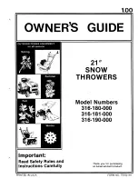 Preview for 1 page of MTD 316-180-000 Owner'S Manual