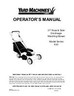 MTD 430 Series Operator'S Manual preview