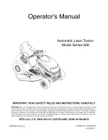 Предварительный просмотр 1 страницы MTD 606 Series Operator'S Manual