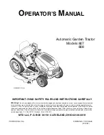 MTD 807 Operator'S Manual preview