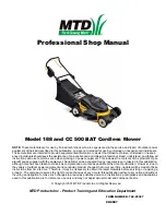 Preview for 1 page of MTD CC 500 BAT Professional Shop Manual