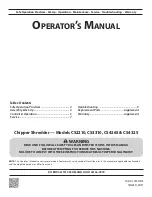 Preview for 1 page of MTD CS2210 Operator'S Manual