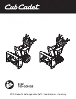 MTD Cub Cadet E 22 Original Operating Instructions preview