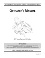 Preview for 1 page of MTD CVT 900 Series Operator'S Manual