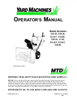 Preview for 1 page of MTD E644F Operator'S Manual