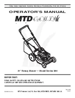 MTD Gold 580 Series Operator'S Manual предпросмотр