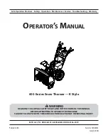 MTD K Style Operator'S Manual preview