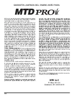 Preview for 72 page of MTD MP425 Operator'S Manual