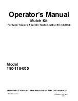 Preview for 1 page of MTD Mulch Kit 190-118-000 Operator'S Manual