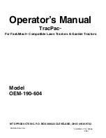 Предварительный просмотр 1 страницы MTD OEM-190-604 Operator'S Manual