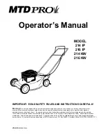 MTD PRO 214 IP Operator'S Manual предпросмотр