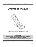 Предварительный просмотр 1 страницы MTD Series G460 Operator'S Manual