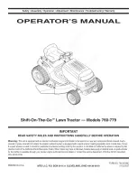 Предварительный просмотр 1 страницы MTD Shift-On-The-Go 760 Operator'S Manual