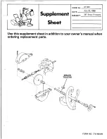 Preview for 1 page of MTD ST-061 Supplemental Sheet