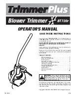 MTD TrimmerPlus BT720r Operator'S Manual preview