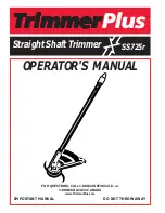 MTD TrimmerPlus SS725r Operator'S Manual preview