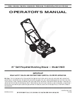 MTD V55D Operator'S Manual preview