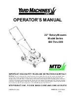 Preview for 1 page of MTD Yard Machines 080 Series Operator'S Manual