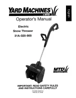 MTD Yard Machines 31A-020-900 Operator'S Manual preview