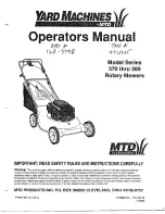 Предварительный просмотр 1 страницы MTD Yard Machines 370 Series Operator'S Manual