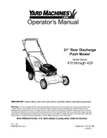 MTD Yard Machines 410 Series Operator'S Manual предпросмотр