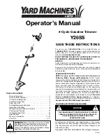 MTD Yard Machines Y26SS Operator'S Manual preview