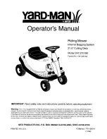 Предварительный просмотр 1 страницы MTD Yard-Man 247.270190 Operator'S Manual