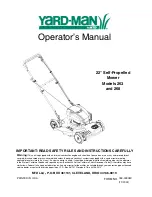 Предварительный просмотр 1 страницы MTD YARD-MAN 263 Operator'S Manual