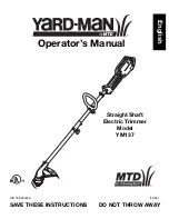 Предварительный просмотр 1 страницы MTD Yard-Man YM137 Operator'S Manual