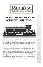 Предварительный просмотр 1 страницы MTHTrains 30-2156-0 Operating Instructions Manual