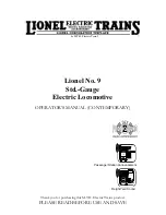 MTHTrains Lionel No. 9 Std.-Gauge Operator'S Manual preview