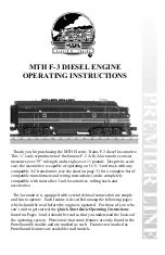 MTHTrains MTH F-3 DIESEL ENGINE Operating Instructions Manual preview