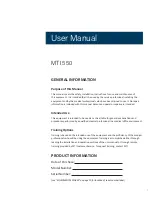 Preview for 5 page of MTI 550 User Manual